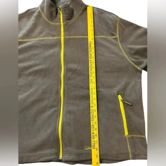Cabela's Fleece Men's Full Zip Pockets Gray with Yellow Stitching Size 3ХLT - Picture 7 of 12